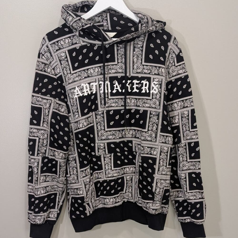 Elevenparis Mens Bandana Print Hoodie Sweatshirt